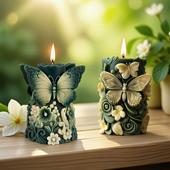 蝴蝶流光香薰蜡烛硅胶模具DIY手工自制创意造型蜡烛扩香石磨具