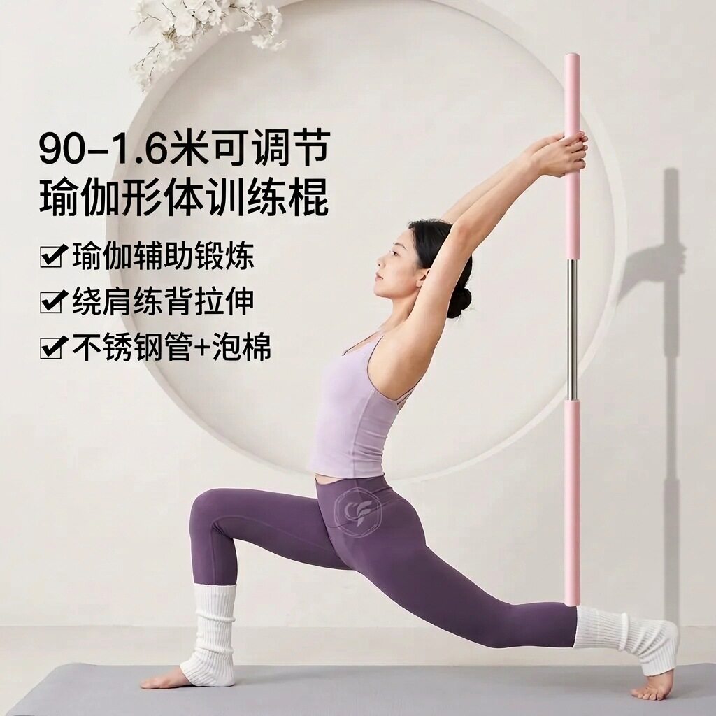 乌龙盘棍瑜伽棍开背练背拉伸体态可伸缩盘龙长棍开肩棍子健身棍棒