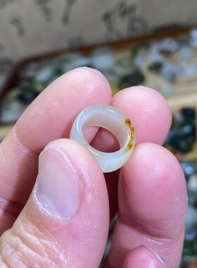 和田玉籽料卡10随型跑环洒金皮满皮古风玉环锁骨链挂饰文玩跑圈