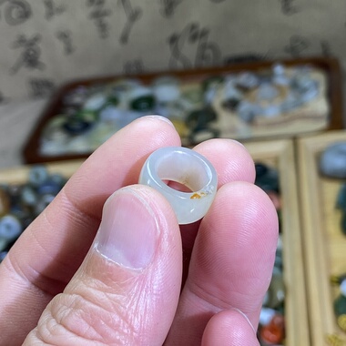 和田玉籽料红皮卡10随型跑环古风玉环锁骨链项链挂饰文玩珠串跑圈