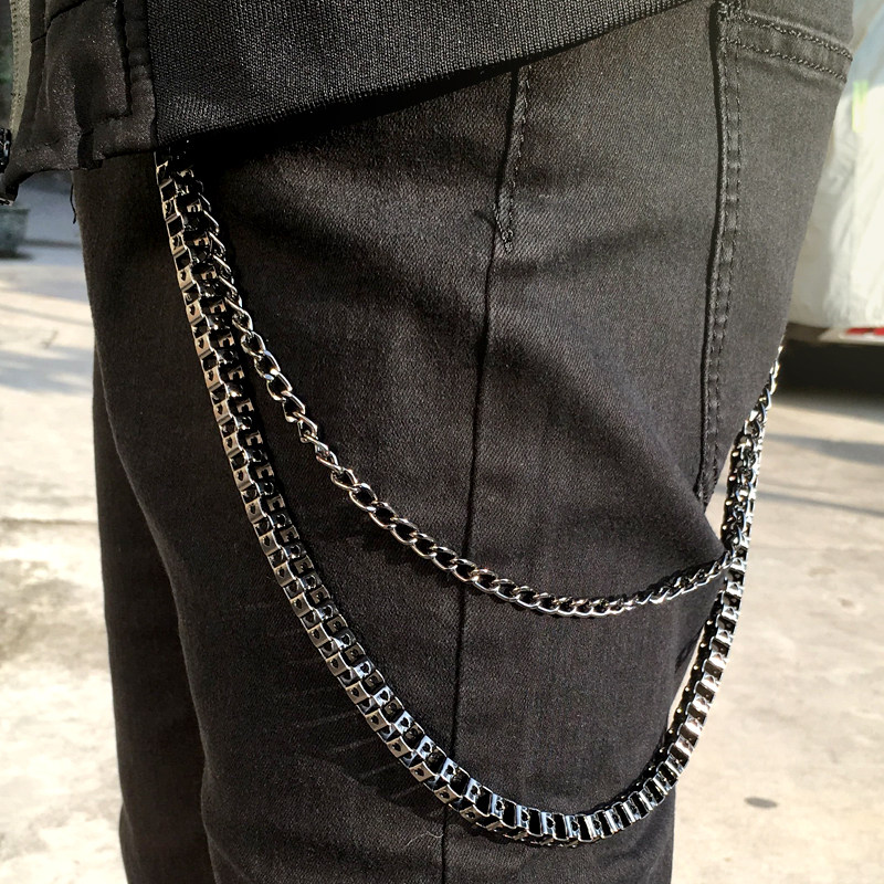 ins裤链土酷蹦迪嘻哈链阿美咔叽disco男女腰链pants chain古巴链
