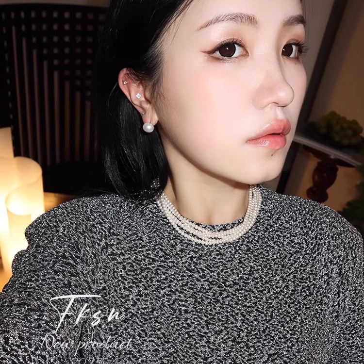 浮夸少女dayu多层珍珠项链女款轻奢时尚叠戴珍珠项链女气质法式