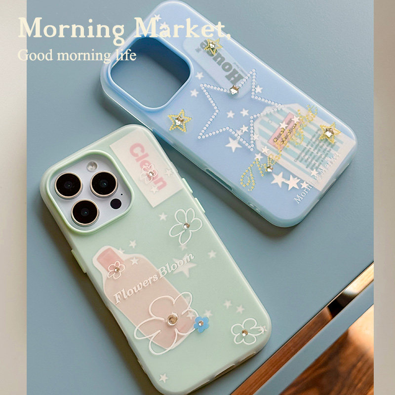 Morning market 星星水钻好玩闪闪二合一双层磨砂硅胶全包苹果手机软壳