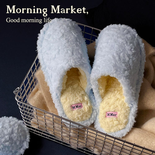 MorningMarket毛绒棉拖鞋保暖