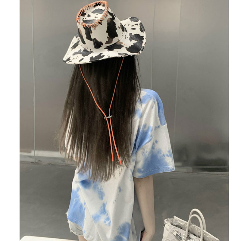 여성용 유럽 대형 버전 블루 퓨어 코튼 반팔 티셔츠 2024 뉴 여름 INS 트렌디 브랜드 하이 엔드 하의 누락 탑