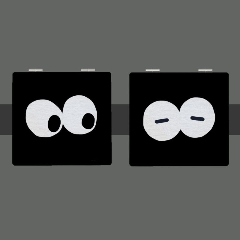 "黑色素增加"系列化妆镜小众搞怪表情小镜子可爱调皮学生随身镜