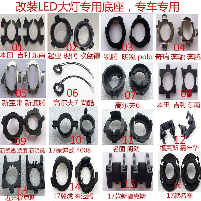 LED大灯改装底座福特福克斯 致胜 嘉年华专用汽车氙气灯泡H1灯座