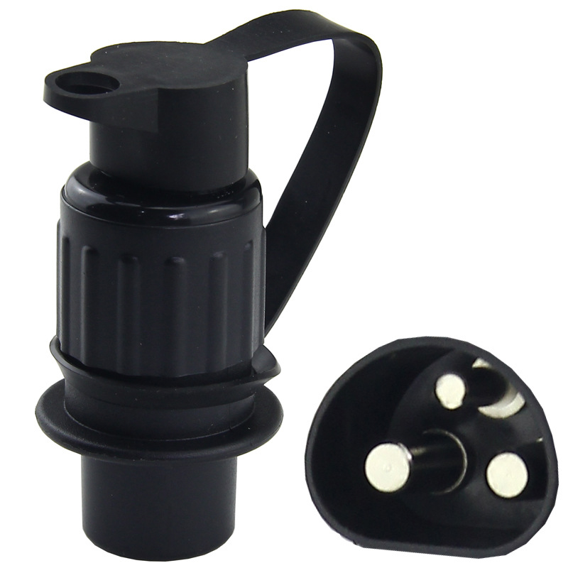 拖拉机外接电源12伏V农用播种机农用车电源3针插头插座 3芯孔公头