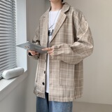 910A-W02港风春秋格子百搭情侣西装西服，男装西服，星座910A
