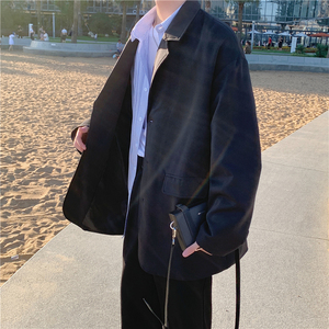 910A-415港风春装新款情侣纯色休闲西装韩版潮流外套图片
