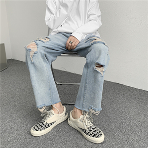 910A C1818 新款男士破洞牛仔裤图片