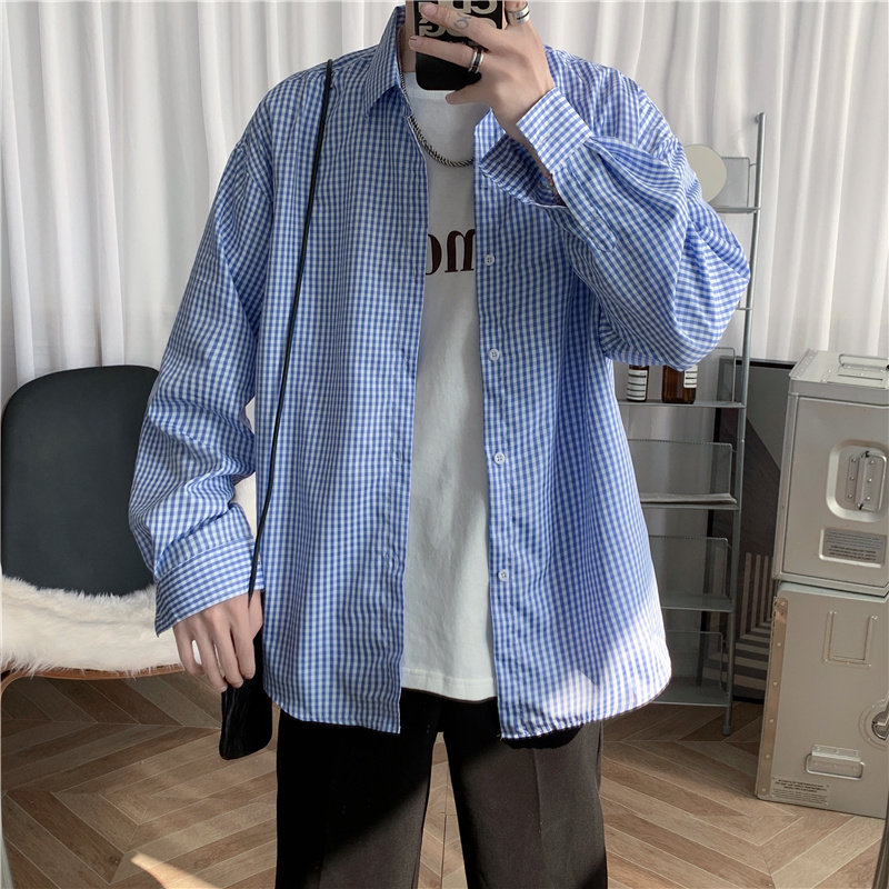 910A922秋季男士休闲百搭衬衫格子,男装衬衫,星座910A