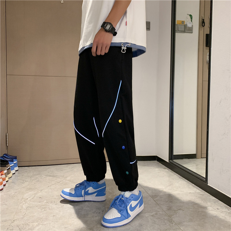 910A-606-P45港风春秋季宽松运动束脚裤,男装休闲裤,星座910A