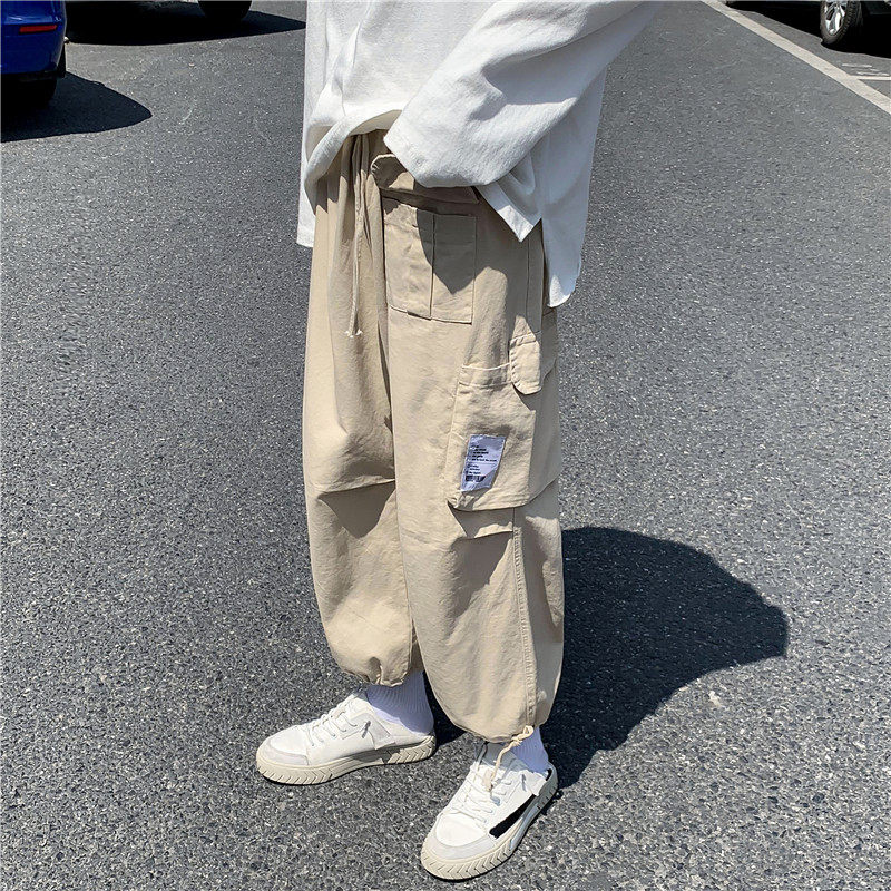 910A-G150春秋装街头潮休闲裤男女情侣束脚九分裤子图片