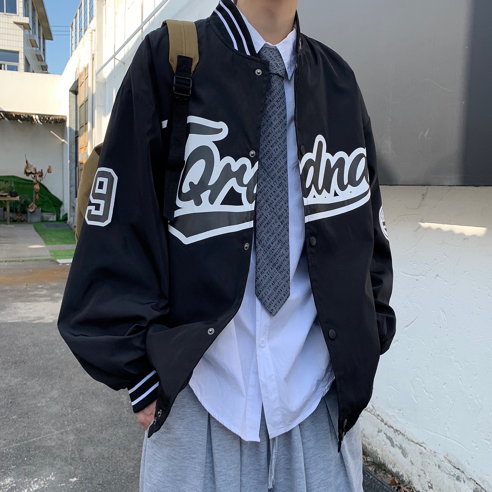 910AY52新款港风男士宽松休闲棒球服外套,男装夹克,星座910A