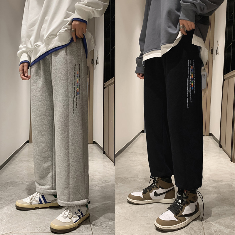 910A 港风春秋季宽松直筒百搭男士休闲裤图片