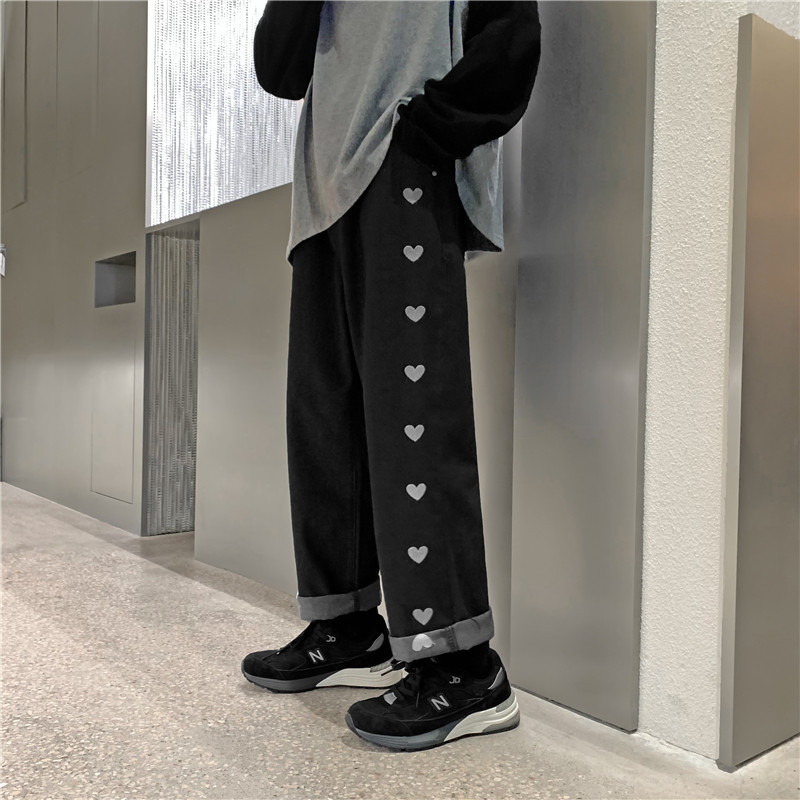 910A-C1812港风四季宽松百搭直筒牛仔裤图片