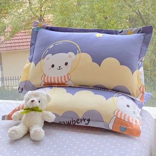 卡通风纯棉枕头套枕芯内胆套一对