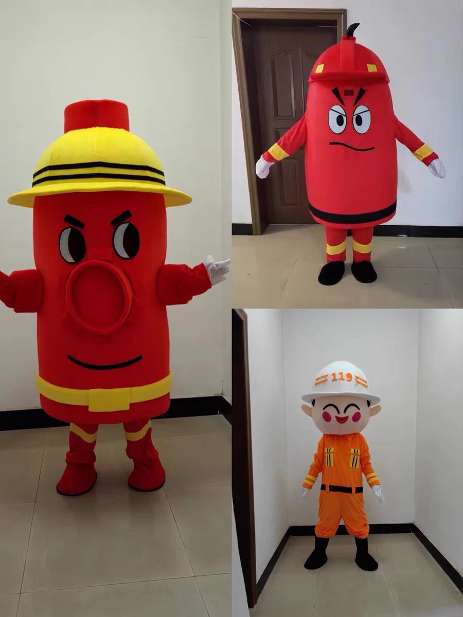 消防员卡通人偶遇服装消防员人偶