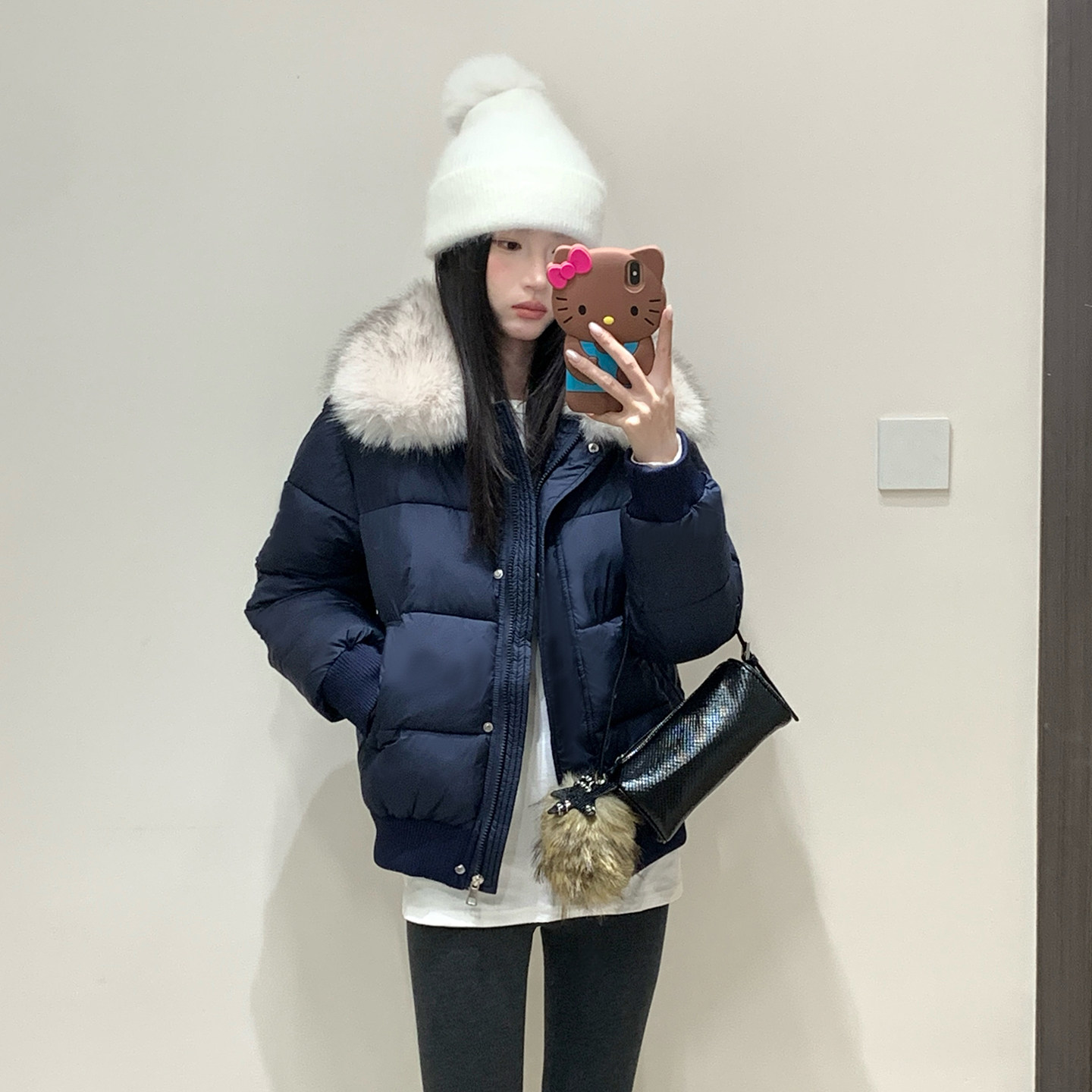 冬季韩系毛领短款加厚棉服女