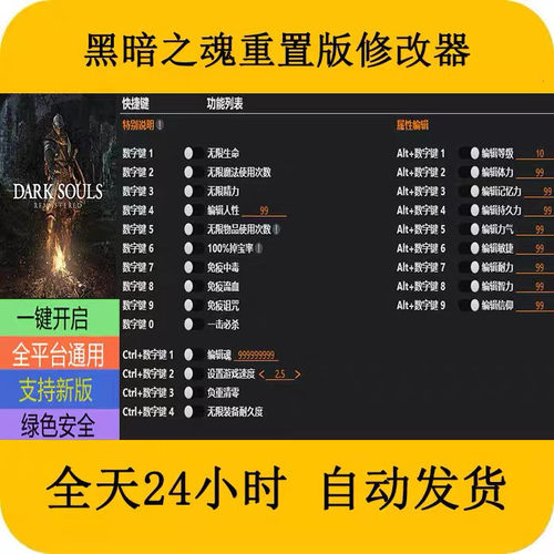 黑暗之魂重制版修改器Steam辅+助epic电脑科技正版工具不含游戏
