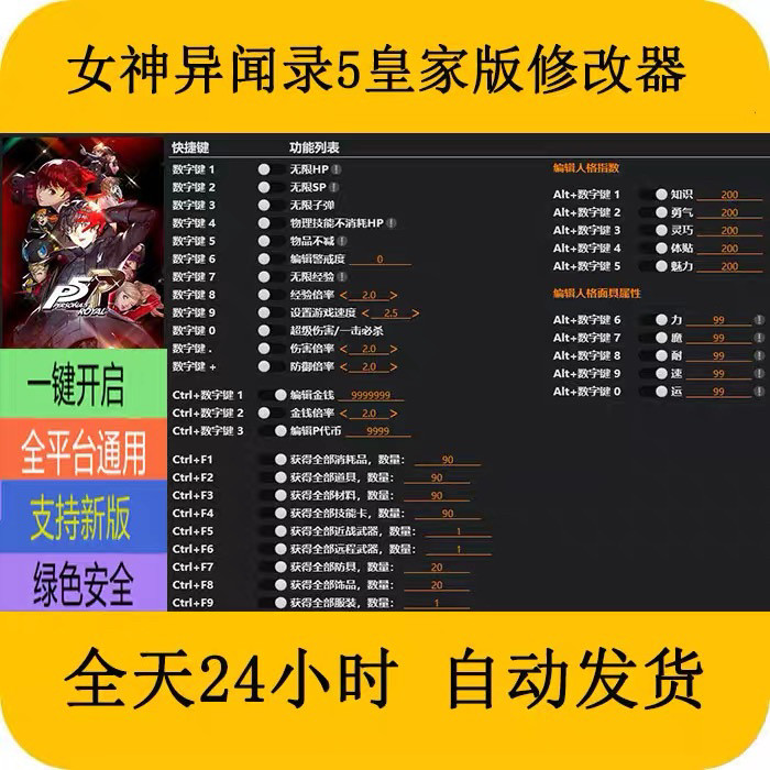 女神异闻录5皇家版STEAM/EPIC正版游戏修改器辅+助工具不含游戏图片