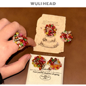 霓虹彩色串珠 无厘头 自制炫彩氛围感跨年圣诞耳环耳夹戒指