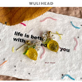 知秋系列 无厘头 酸甜柠檬原创可爱小巧水果百搭耳钉耳环耳夹