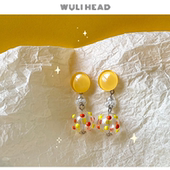 气手作耳钉耳环耳夹 灵动可爱原创设计夏天元 无厘头 橘子汽水