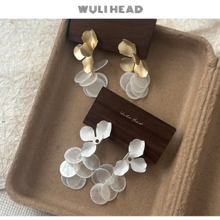 [ 无厘头 ] 超仙！镜贝花朵法式高级感度假风优雅温柔耳环耳夹