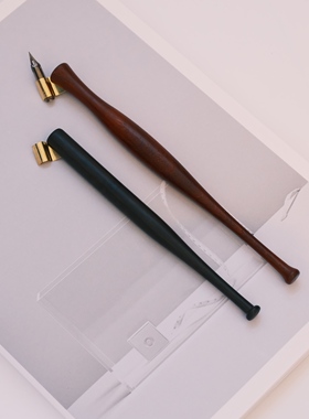 【简约斜杆】苏赞英文书法实木笔杆铜板体eser可调法兰中考练字