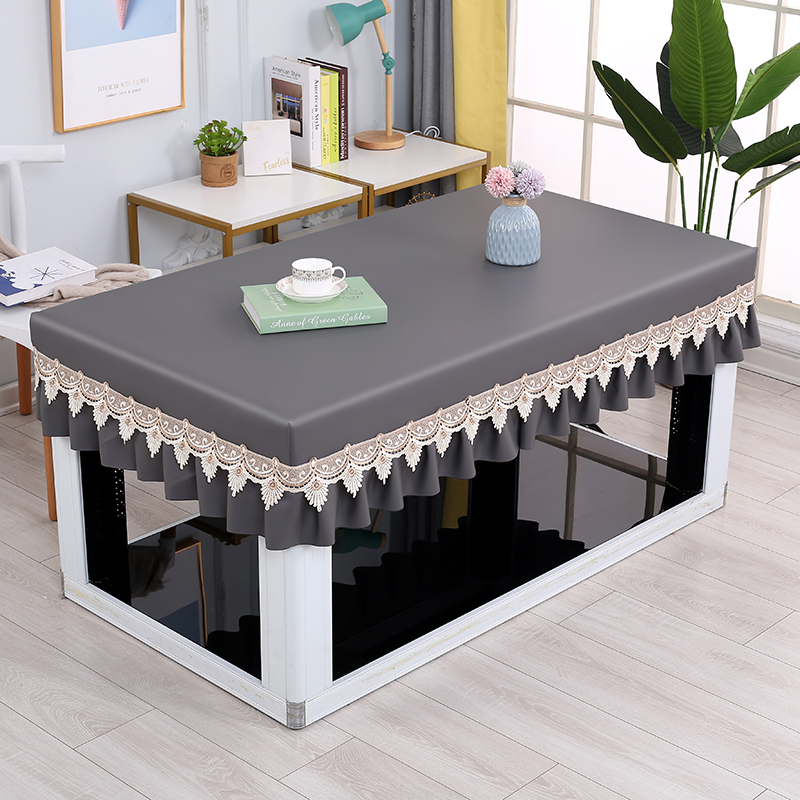 防水茶几桌布长方形客厅餐桌防油皮尤长方形电炉罩烤火取暖桌皮套