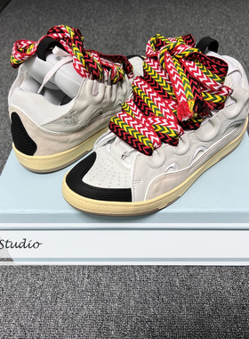 现货Lanvin浪凡 Curb面包鞋 皮质拼接运动鞋