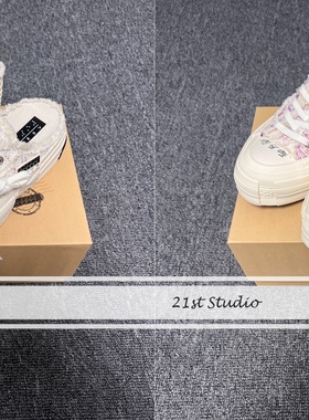 【现货】Xvessel吴建豪小香风白色织物 光感变色渐变半拖白/粉色