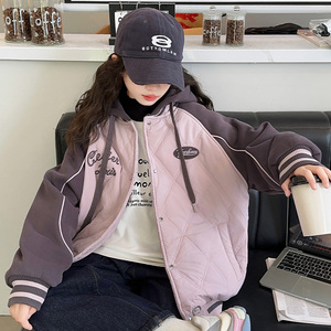 女童棉衣2024新款洋气秋冬款连帽户外衣服女大童夹棉加厚休闲外套
