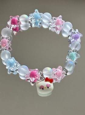 甜美媚眼Kity猫星糖果手串