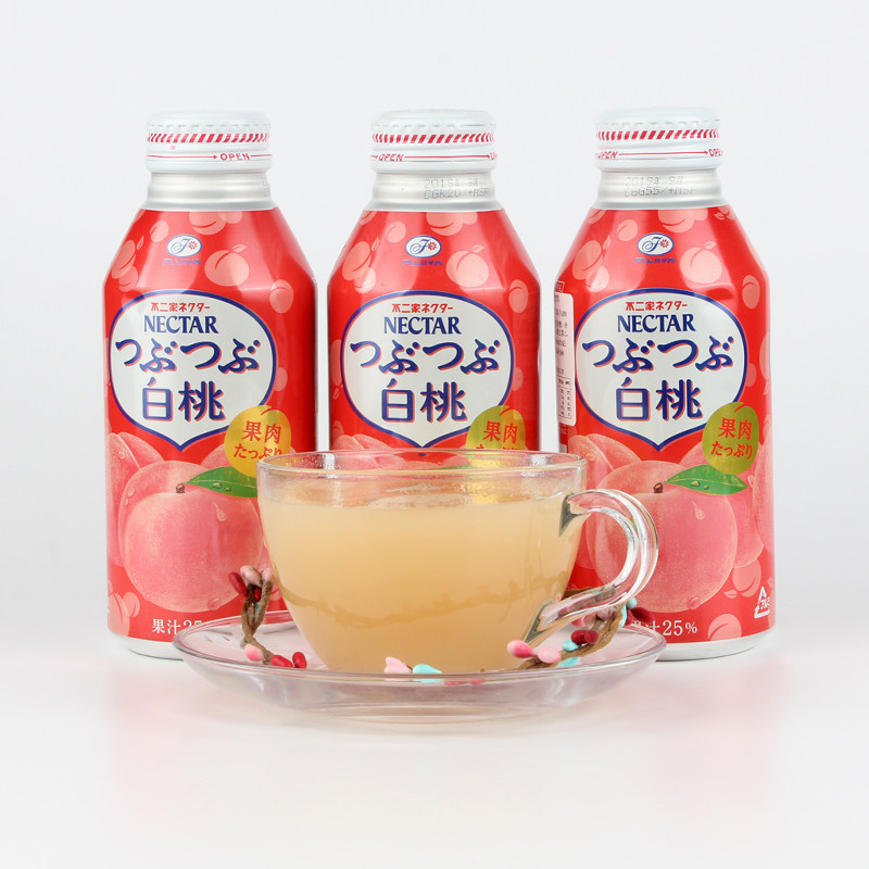 日本进口不二家白桃水蜜桃果汁果肉高颜值粉色少女心网红饮料包邮