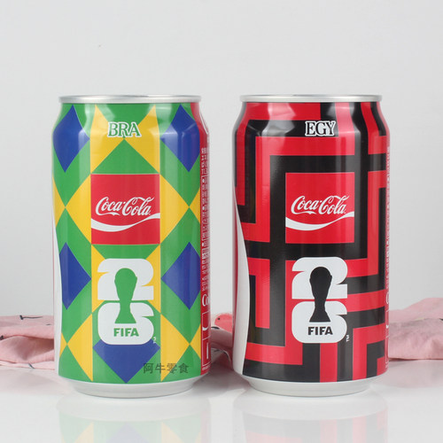 日本进口Coca－Cola/可口可乐FIFA世界杯旗帜收藏版碳酸饮料350ml