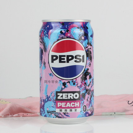 日本进口pepsi/百事可乐白桃味零度无糖碳酸汽水饮料罐装340ml