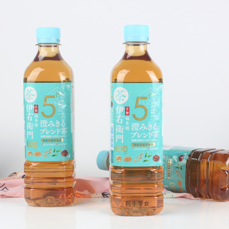 日本进口三得利伊右卫门京都福寿园5种混合原料无糖绿茶饮料600ml
