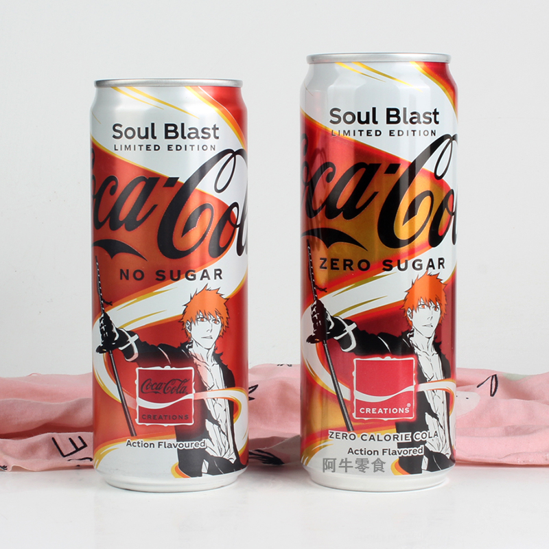 香港进口Coca－Cola死神黑崎一护限量收藏版可口可乐无糖碳酸饮料
