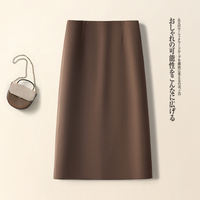 Black woolen A-line skirt, half skirt, women's autumn and winter 2026 new style straight skirt, mid-length suit, petite figure-hugging skirt thumbnail 2