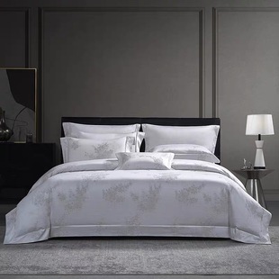 寐mine埃及长绒棉色纺纱色织提花四件套2025轻奢高档被套生如夏花