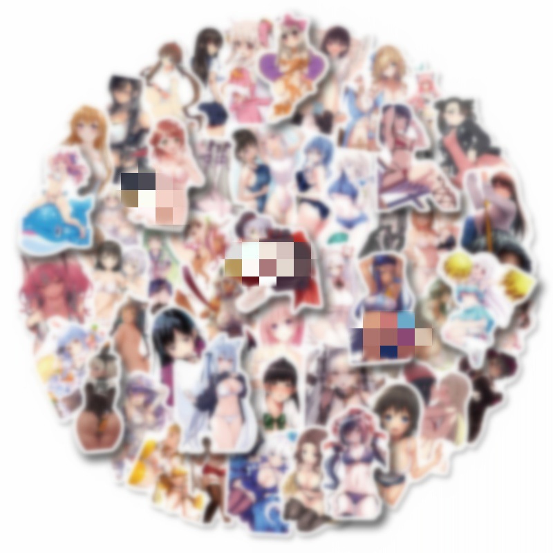 200张少女系列款贴画创意装饰电动车滑板吉他手机防水潮牌粘贴画