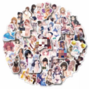 200张合集少女系列款 饰电动车滑板吉他手机防水潮牌贴 贴画创意装