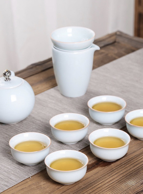 敏杨青瓷茶具套装10件套办公室客厅会客泡茶壶中式送礼功夫茶具