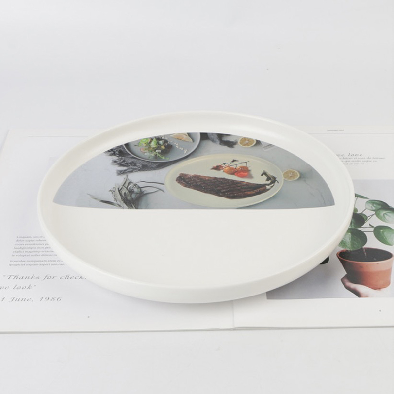 敏杨 西餐盘珍珠白日式家用菜盘圆形陶瓷餐盘牛排盘平盘深盘汤盘