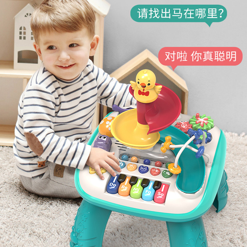 益智启蒙早教台多功能儿童游戏桌音乐玩具宝宝转转乐学习桌电子琴