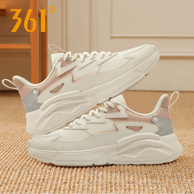 皮面休闲鞋子减震回弹跑步鞋女款