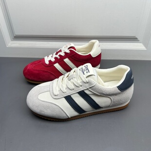 网面透气软底舒适系带运动休闲鞋 断码 新款 女春季 处理真皮德训鞋